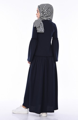 Dunkelblau Hijab Kleider 5016-07