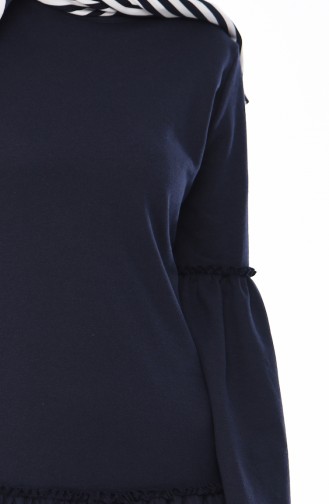 Navy Blue Hijab Dress 5016-07