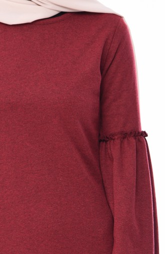 Dark Claret Red Hijab Dress 5016-08