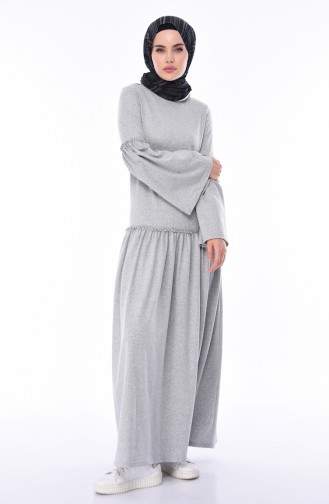 Gray Hijab Dress 5016-09