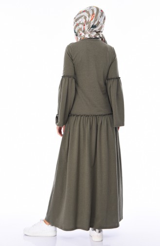 Khaki Hijab Dress 5016-10