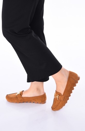 Tobacco Brown Woman Flat Shoe 2021-02