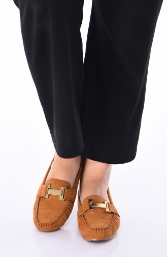 Tan Women`s Flats 2021-02