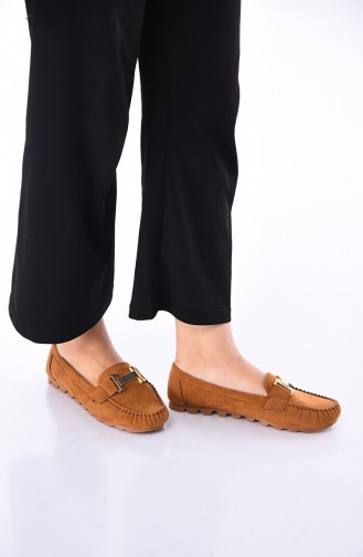 Tan Women`s Flats 2021-02