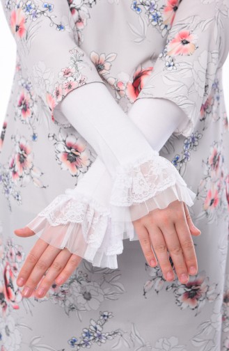 Kolluk Tül Dantel -03 Beyaz