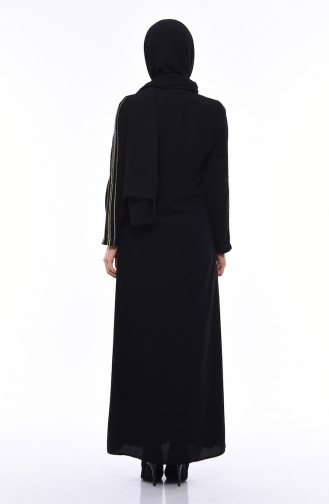 Silbernes Abaya 0099-01 Schwarz 0099-01