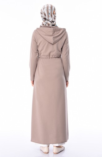 Abaya a Capuche et Fermeture 7915-06 Vison 7915-06