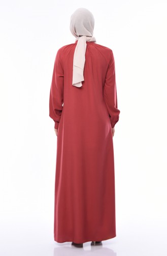 أويا فستان فيسكوز بتصميم ازرار8119-04 لون قرميدي 8119-04