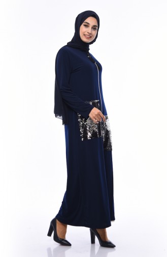 Pailletten Abaya 0019-01 Dunkelblau 0019-01