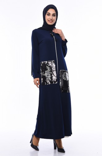 Pailletten Abaya 0019-01 Dunkelblau 0019-01