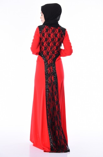 Rot Hijab-Abendkleider 4151-01