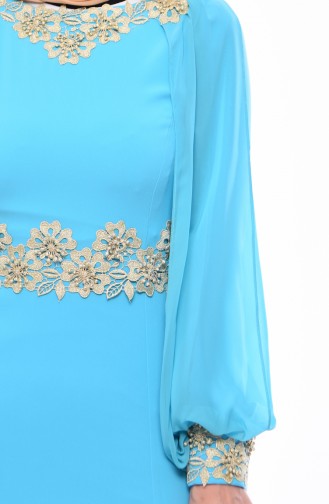 Türkis Hijab-Abendkleider 4275-01