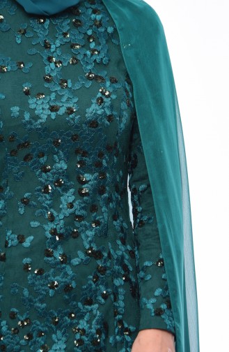 Smaragdgrün Hijab-Abendkleider 4475-01