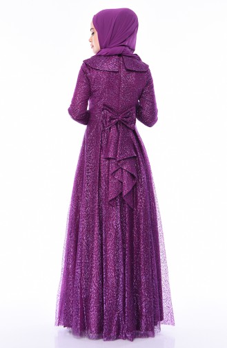 Purple Hijab Evening Dress 4480-01