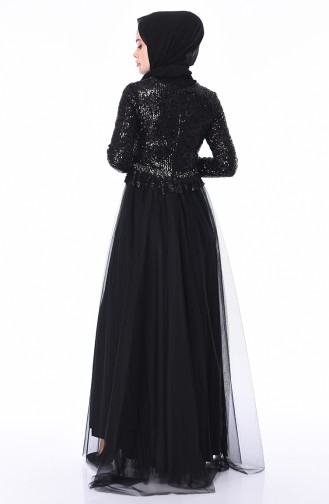 Robe de Soirée a Paillettes 4700-01 Noir 4700-01