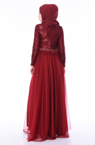 Robe de Soirée a Paillettes 4700-02 Bordeaux 4700-02