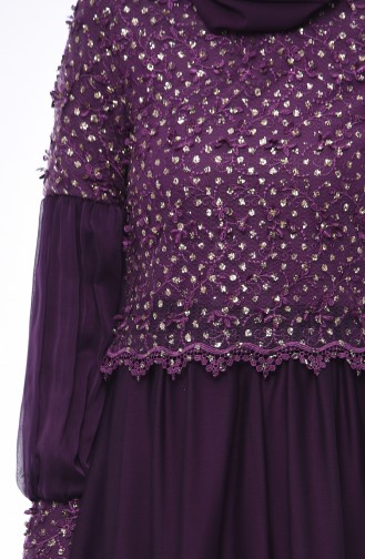 Purple Hijab Evening Dress 8959-02