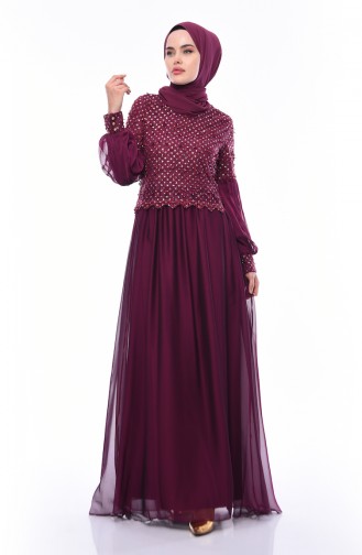 Robe de Soirée a Dentelle 8959-03 Plum 8959-03