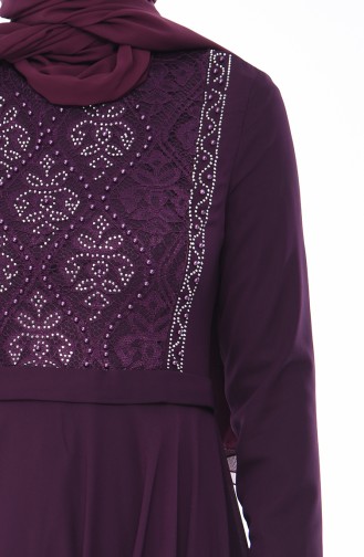 Purple Hijab Evening Dress 9346-01