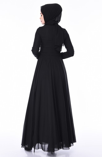 Robe de Soirée Perlées 9346-02 Noir 9346-02