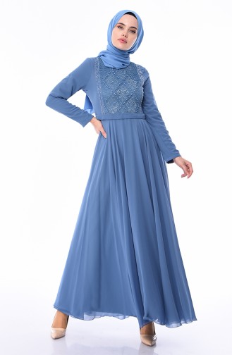 Indigo Hijab-Abendkleider 9346-04