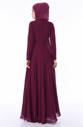 Robe de Soirée Perlées 9346-05 Plum 9346-05