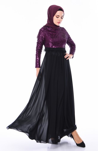 Purple Hijab Evening Dress 0048A-01
