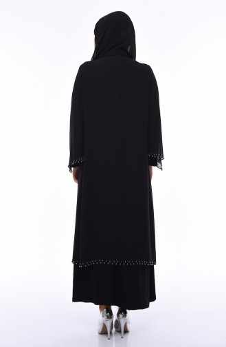 Schwarz Hijab-Abendkleider 3142-04