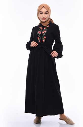 Schwarz Hijab Kleider 5020-03