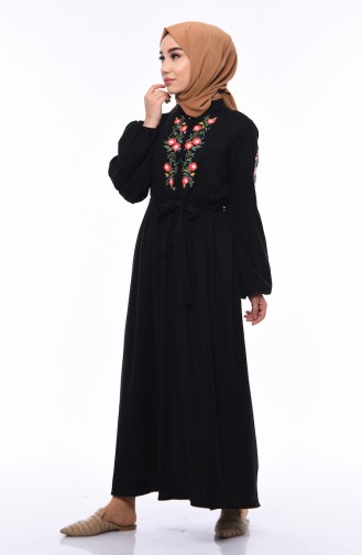 Schwarz Hijab Kleider 5020-03