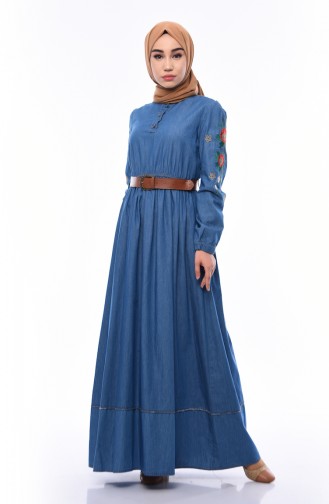 Denim Blue Hijab Dress 9430-02