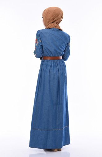 Denim Blue Hijab Dress 9430-02