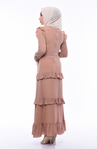 Milk Coffee Hijab Dress 1192-08