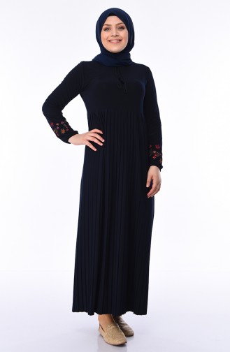 Dunkelblau Hijab Kleider 6190-04