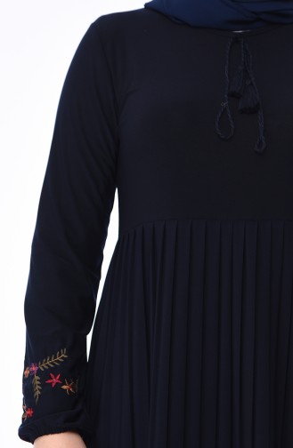 Navy Blue Hijab Dress 6190-04