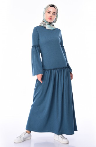 فستان أزرق زيتي 5016-04