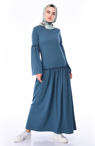 Robe Hijab Pétrole 5016-04