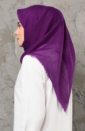 Düz Flamlı Eşarp 2276-05 Mor