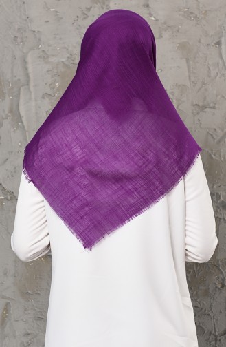 Düz Flamlı Eşarp 2276-05 Mor