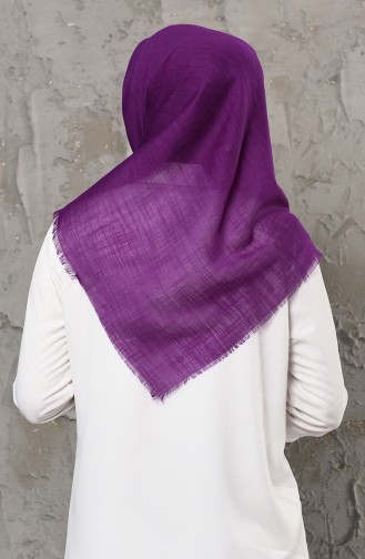 Düz Flamlı Eşarp 2276-05 Mor