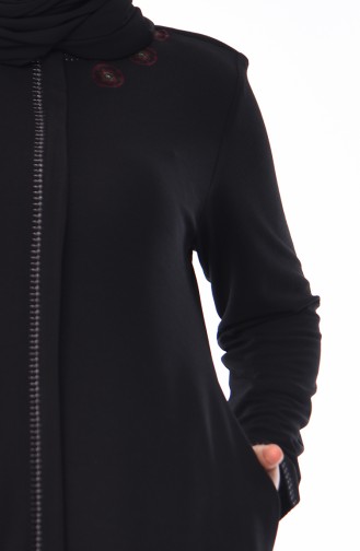 Abaya Brodée Grande Taille 0553-01 Noir 0553-01