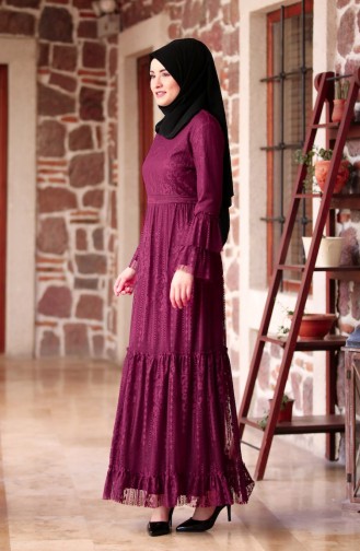 Lila Hijab Kleider 3152-03