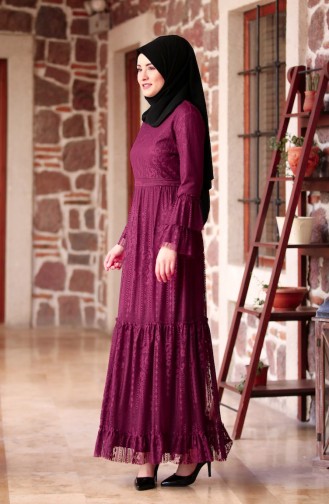 Lacing Dress with Belt 3152-03 Purple 3152-03