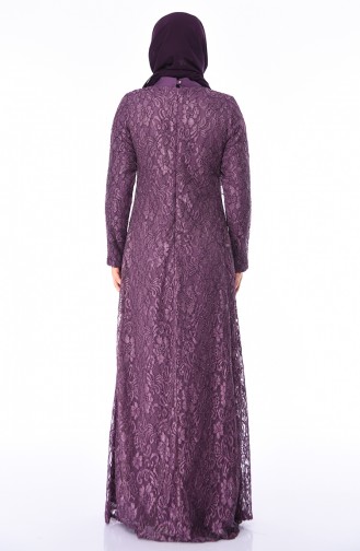 Purple Hijab Evening Dress 4215-01
