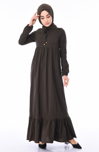 Khaki Hijab Kleider 1215-04