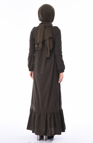 Khaki Hijab Kleider 1215-04