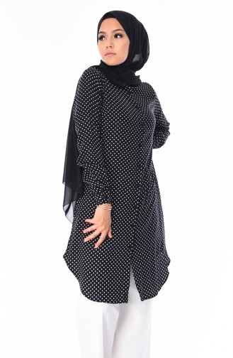 Tunique Viscose a Motifs 6451-01 Noir 6451-01