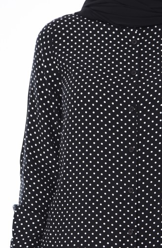 Tunique Viscose a Motifs 6451-01 Noir 6451-01