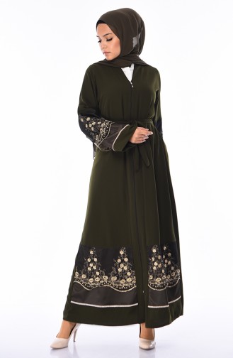 Khaki Abaya 7755-03