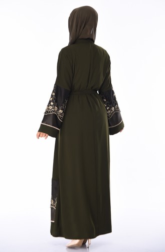 Khaki Abaya 7755-03